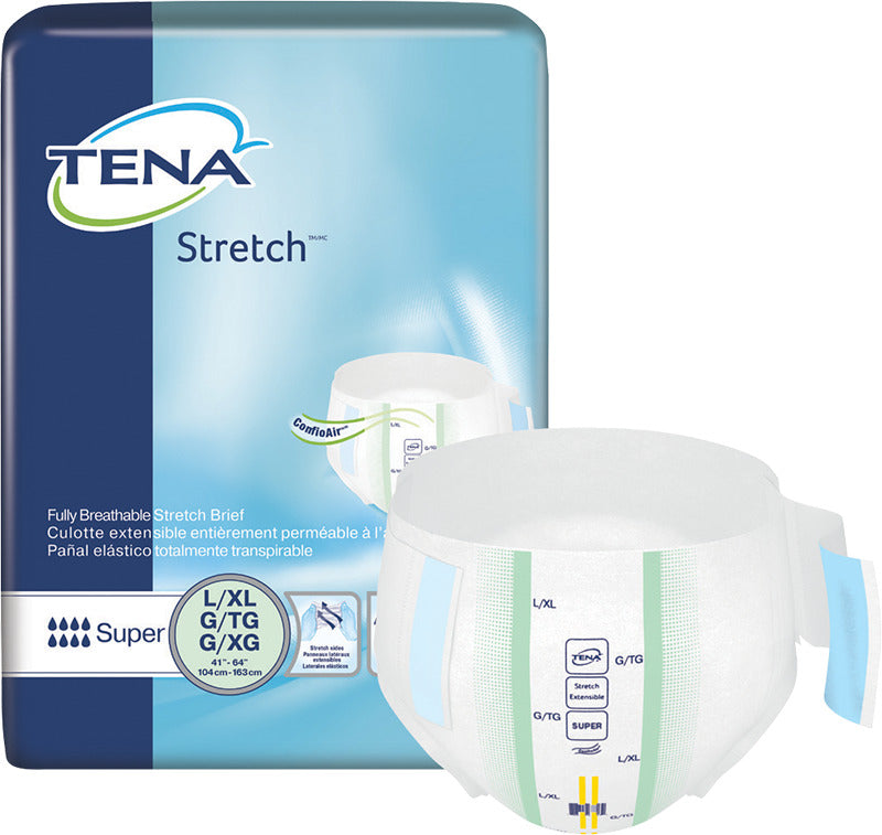 SCA 67903 TENA® Stretch™ Super Incontinence Brief, Super Absorbency, Large/X-Large