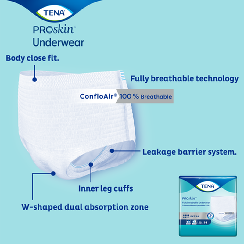 SCA 72232 TENA® Extra Protective Incontinence Underwear, Extra Absorbency, Medium