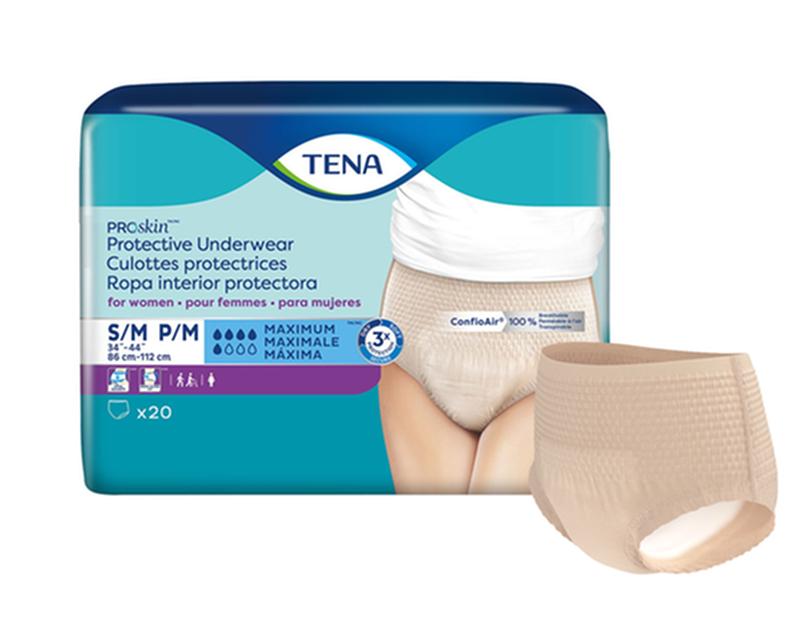 SCA 73020 TENA® ProSkin™ Protective Incontinence Underwear for Women, Maximum Absorbency,  Small/Medium