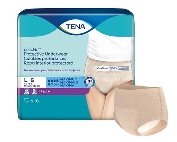 SCA 73030 TENA® ProSkin™ Protective Incontinence Underwear for Women, Maximum Absorbency, Large