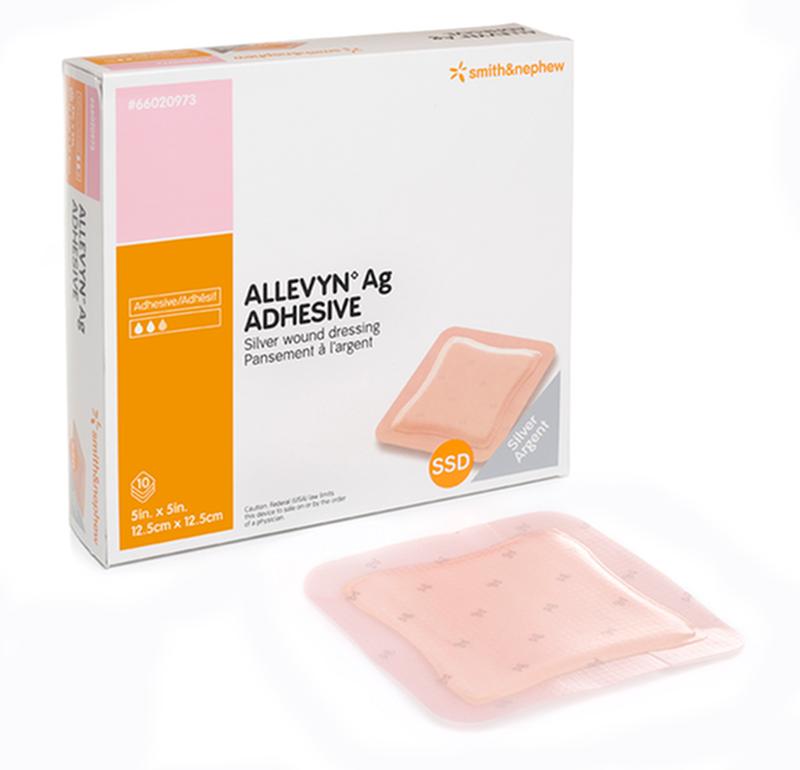 SNU 66020970 BX/10 ALLEVYN AG ADHESIVE DRESSING, SIZE 7.5CM X 7.5CM