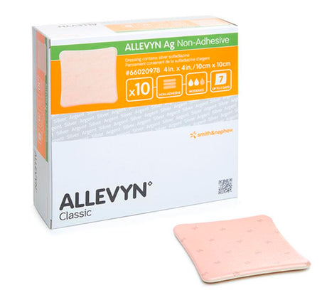 SNU 66020977 BX/10 ALLEVYN AG NON-ADHESIVE DRESSING, SIZE 5CM X 5CM