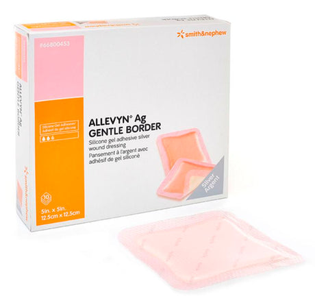 SNU 66800452 BX/10 ALLEVYN AG GENTLE BORDER DRESSING, SIZE 7.5CM X 7.5CM