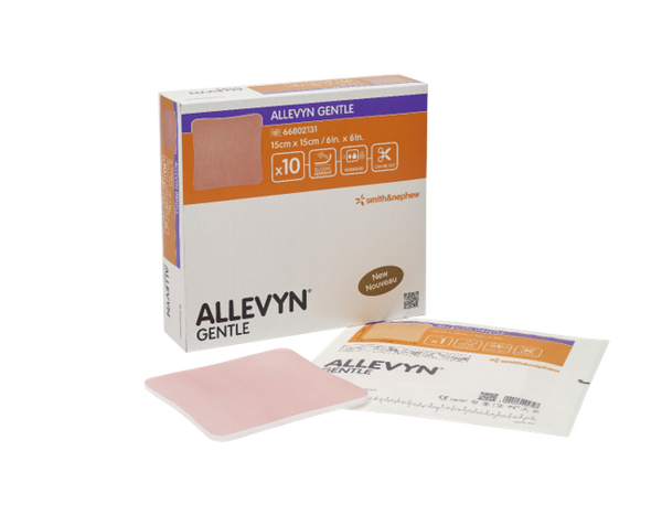 SNU 66802128 BX/10 ALLEVYN GENTLE ADHESIVE FOAM DRESSING 5CMx5CM SENSITIVE SKIN LATEX-FREE