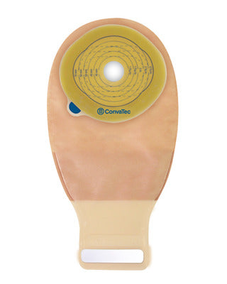 Esteem®+ One-Piece Stomahesive® Skin Barrier, Cut-to-Fit Stoma Opening up to 4" (100mm), Drainable Pouch, Transparent 14" (35.5cm), InvisiClose® - Box of 10